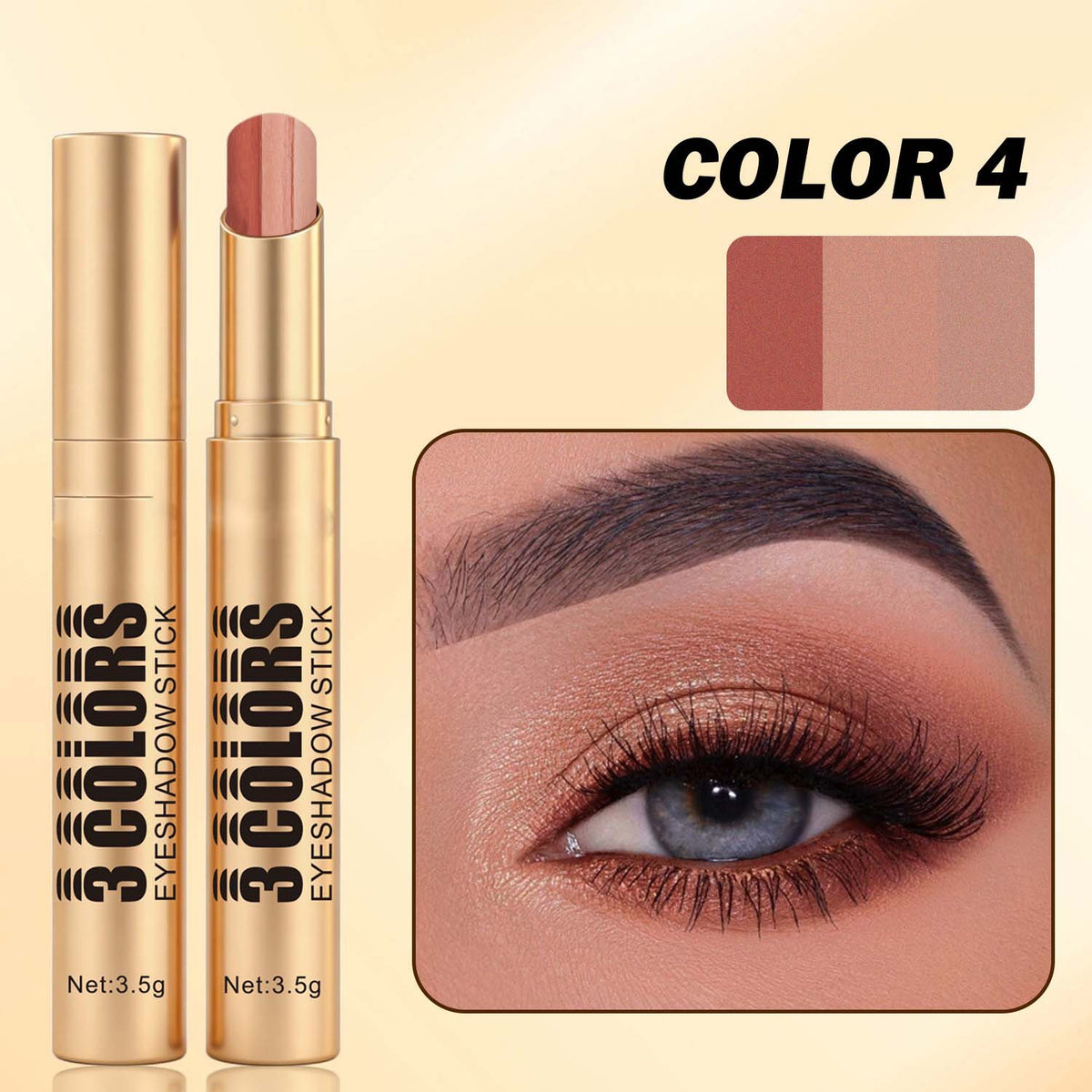 3‑In‑1 Cream Eyeshadow Stick, Multi‑Tone Eye Makeup