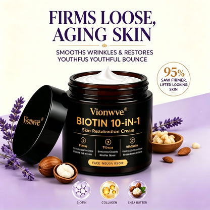 Vionwve® Sylvarre Biotin 10‑In‑1 Skin Restoration Cream, Repair Acne Spots Moles Warts Moisturizer For All Skin Types