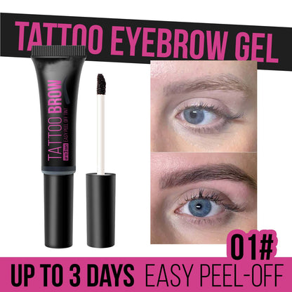 Tattoo Brow Peel-off Eyebrow Gel, 3 Days Long Lasting Waterproof Eyebrow Tint