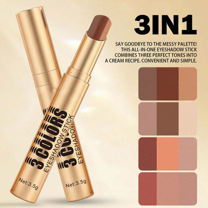 3‑In‑1 Cream Eyeshadow Stick, Multi‑Tone Eye Makeup