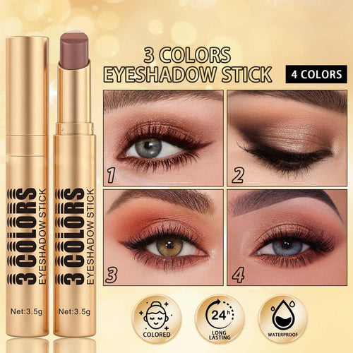 3‑In‑1 Cream Eyeshadow Stick, Multi‑Tone Eye Makeup