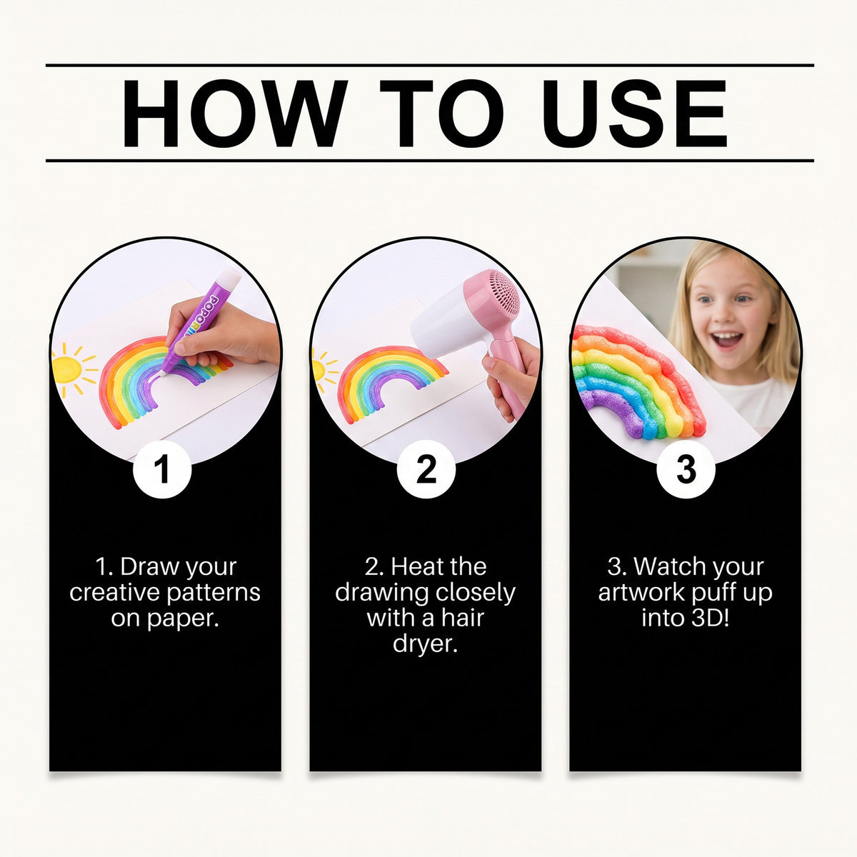 3D Art Pens, Smooth Ink DIY Raised Marker for Card & Notebook Decor
