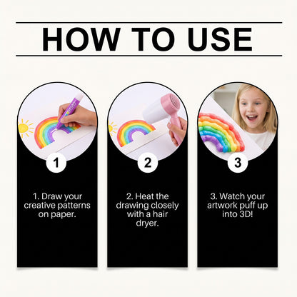 3D Art Pens, Smooth Ink DIY Raised Marker for Card & Notebook Decor